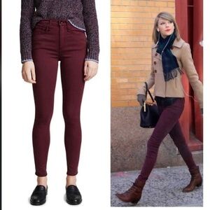 Rag & Bone Women’s Burgundy High Skinny Ankle Pants Jeans Size 30
